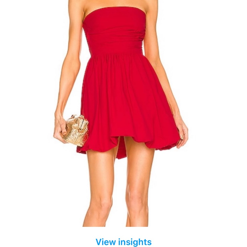 Amanda Uprichard Strapless Red Mini Bubble Dress